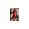 Robe rouge asymétrique avec dentelle Paola 